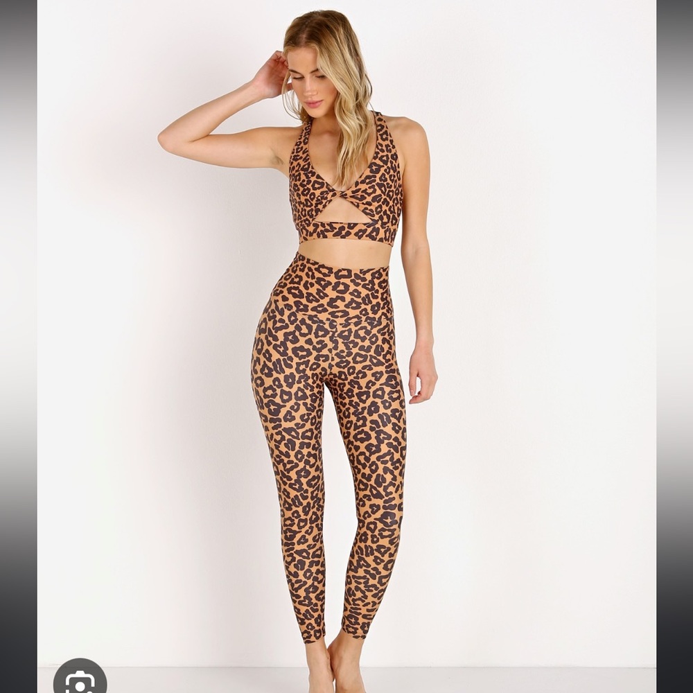 Beach riot cheetah print workout set